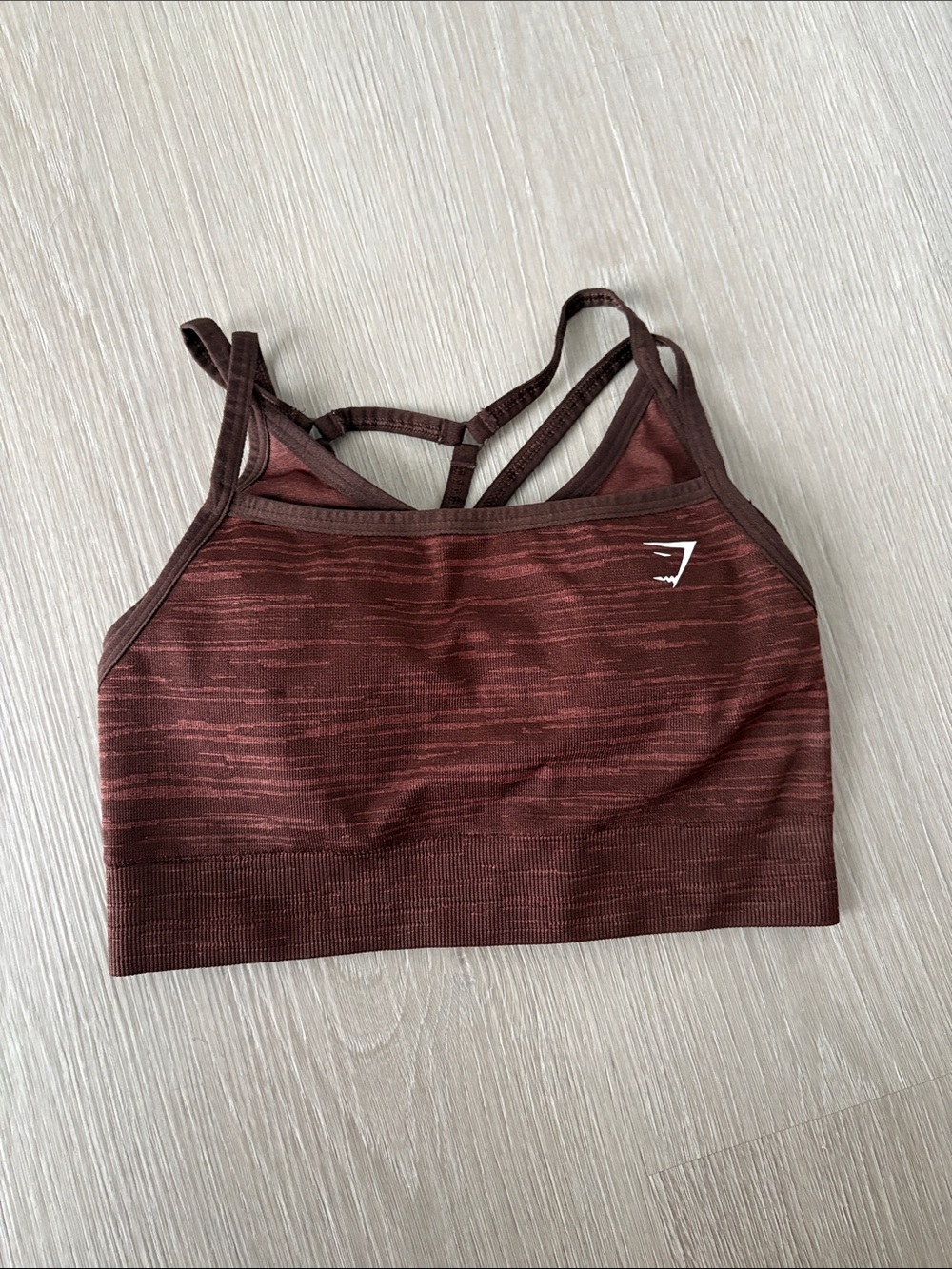 Gymshark Seamless Strappy Sports Bra — Maroon Brown